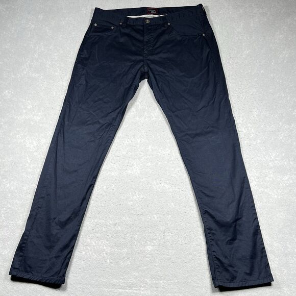 Untuckit Pants Mens Size 35 Blue Chino Straight Fit Pima Cotton Inseam 30 in - Picture 1 of 10